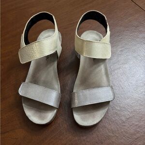 Naot Women's Sandals in Cream and Silver
